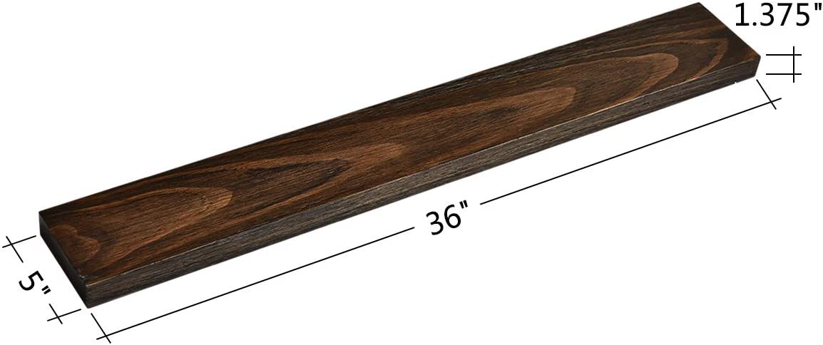 WELLAND Bradley Handmade Wood Floating Shelf Rustic Wall-Mounted Shelves, Set of 2, 12