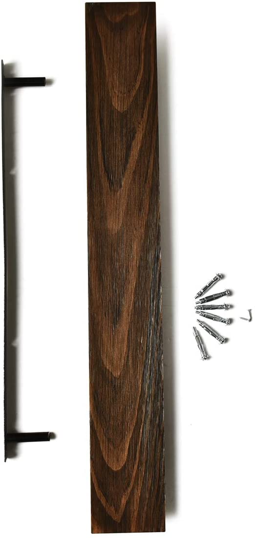WELLAND Bradley Handmade Wood Floating Shelf Rustic Wall-Mounted Shelves, Set of 2, 12