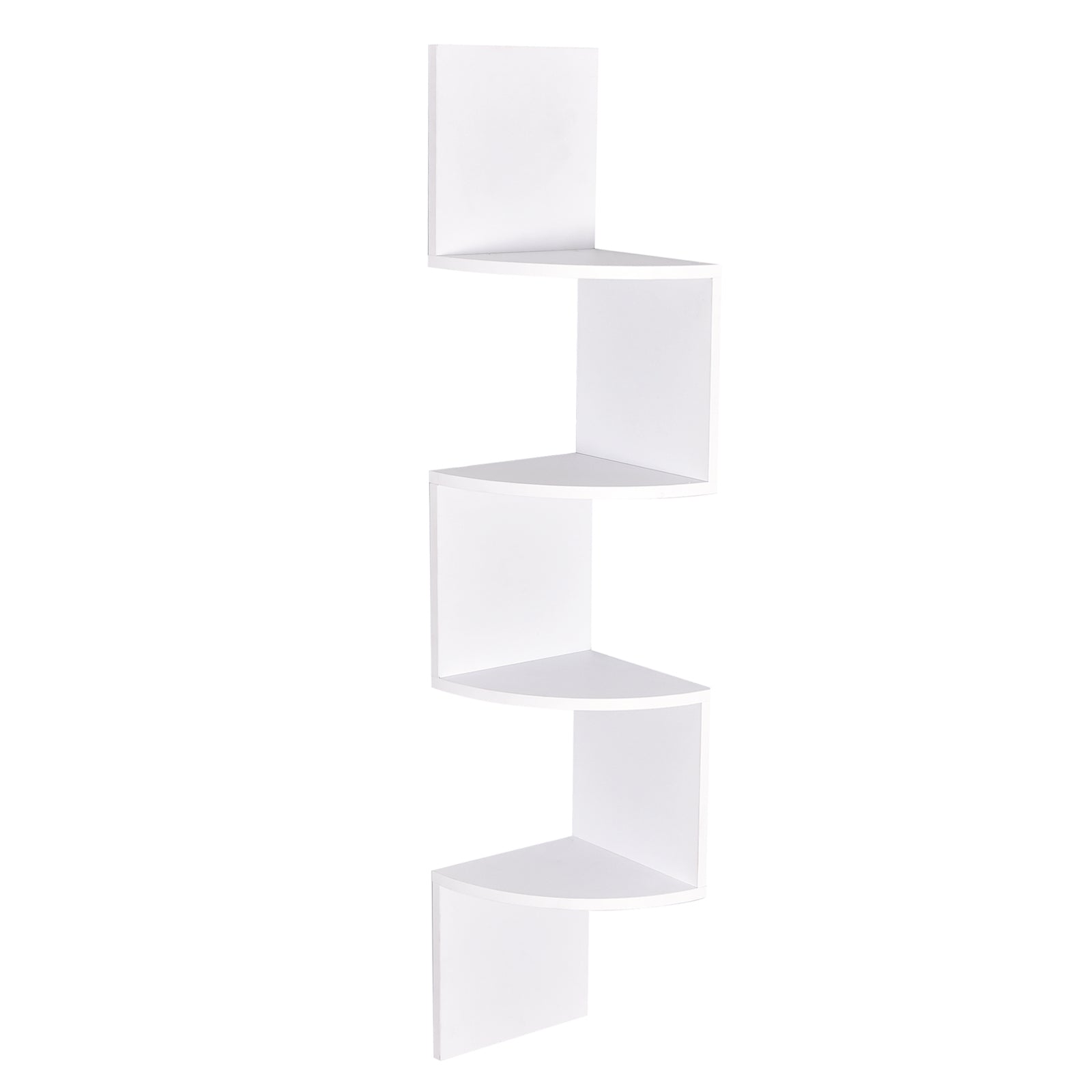 WELLAND Zig Zag 4-Tier Floating Corner Shelves Wall Mounted Shelf Storage Display, 7.87