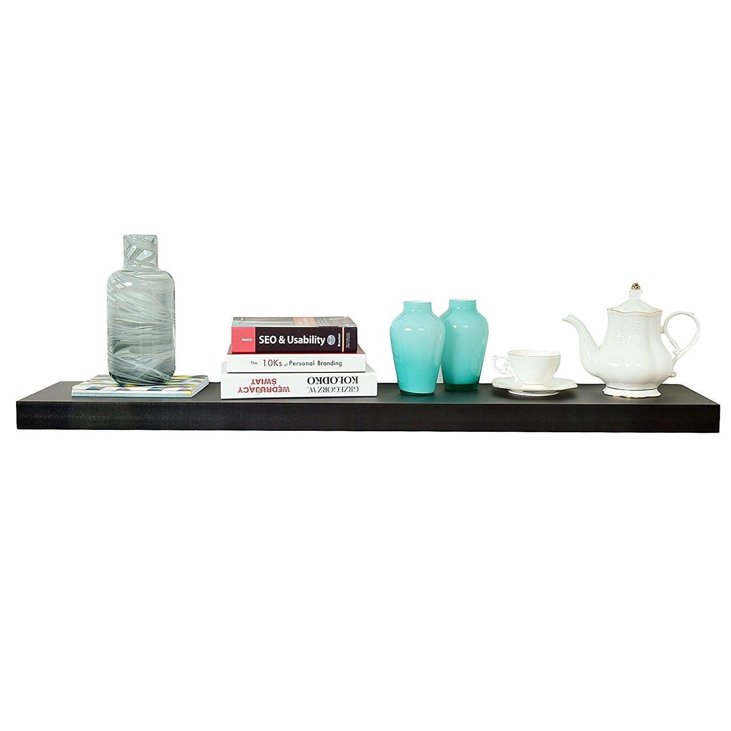 WELLAND  Floating Shelves Wood Modern Display Shelves Wall Mounted Shelves, 48