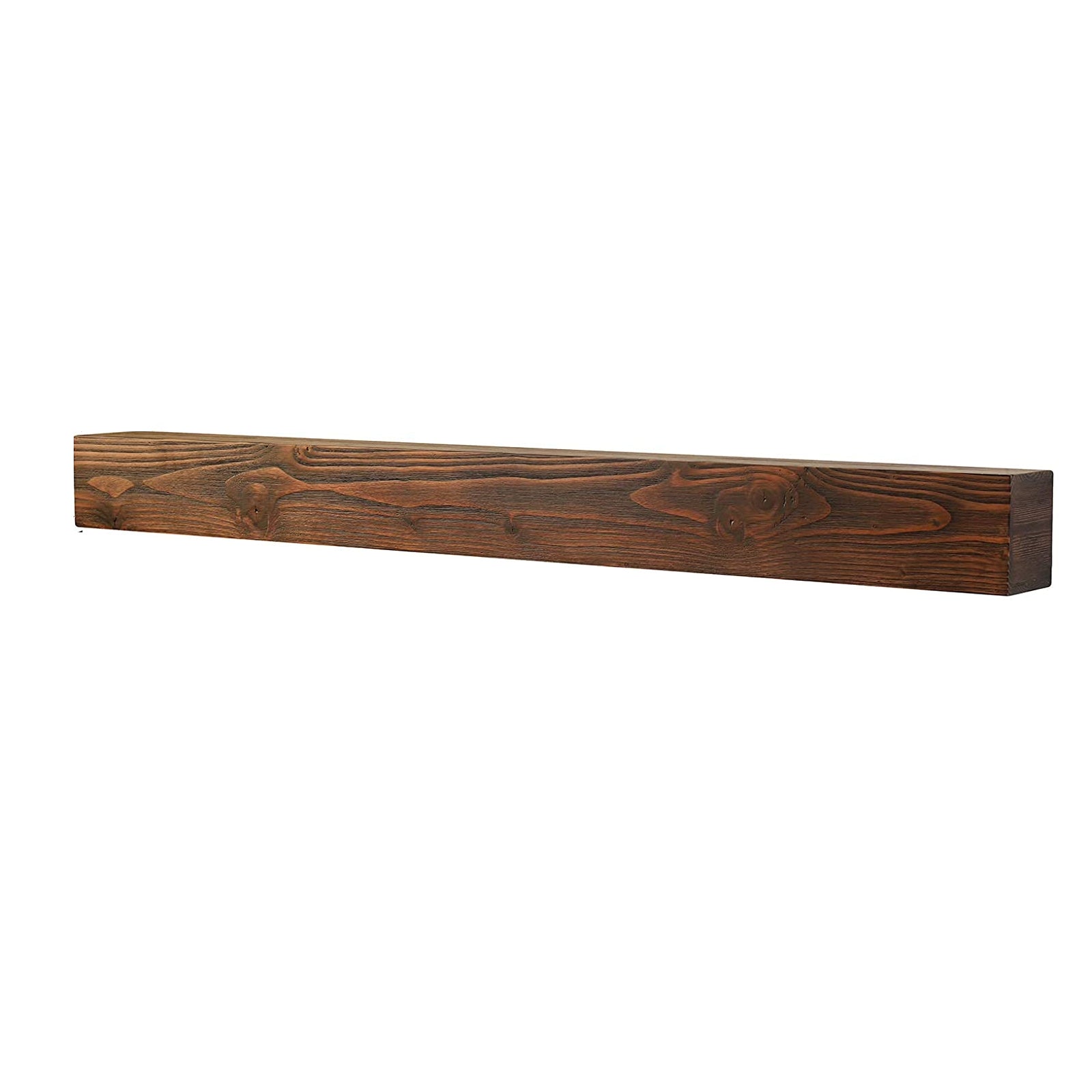 WELLAND Dylan Pinewood Rustic Wood Floating Shelf Fireplace Mantel Shelf Wall Mounted Shelves Display, 6