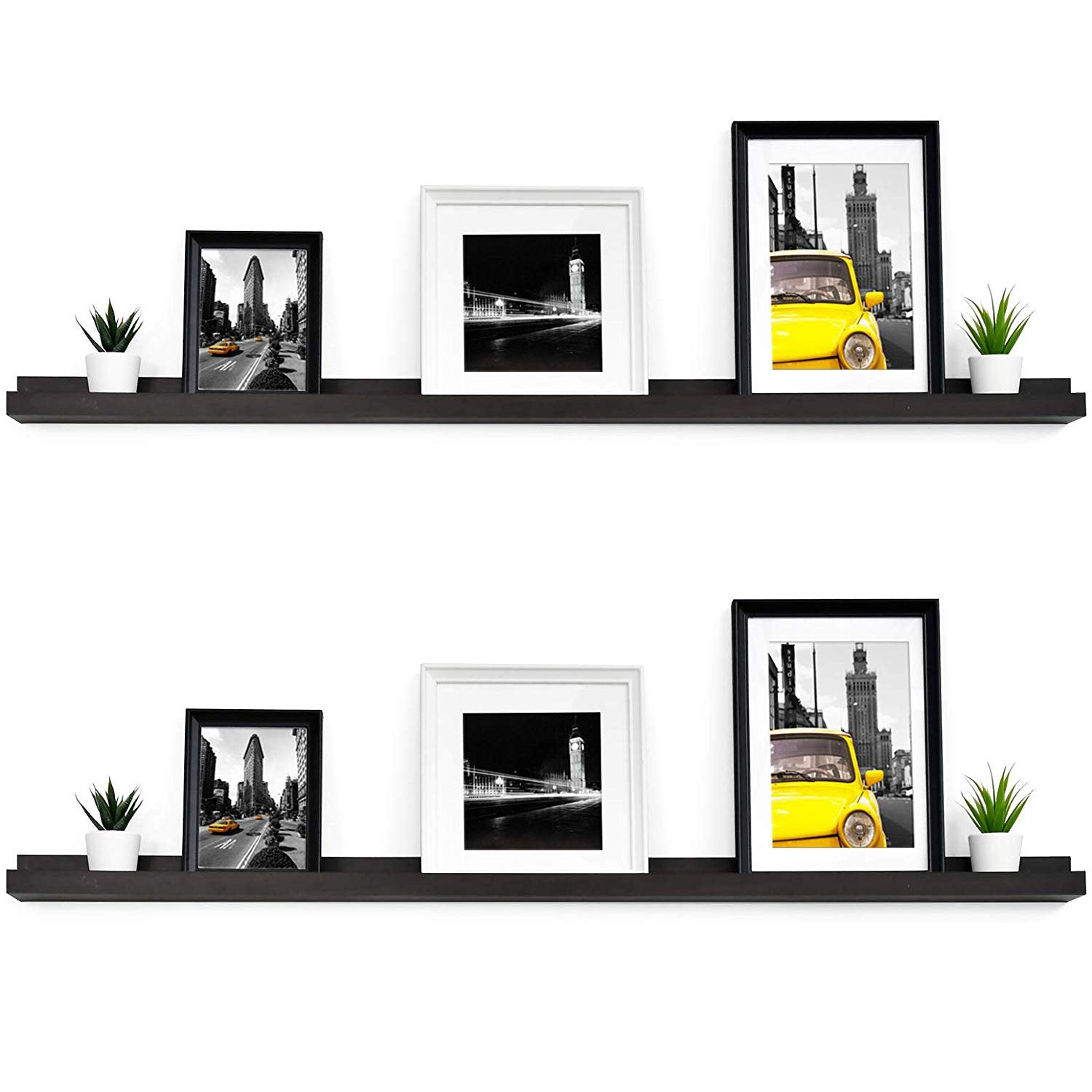WELLAND Vista Photo Ledge Floating Shelves Picture Ledge Wall Mounted Shelf Display, Set of 2, 47.24