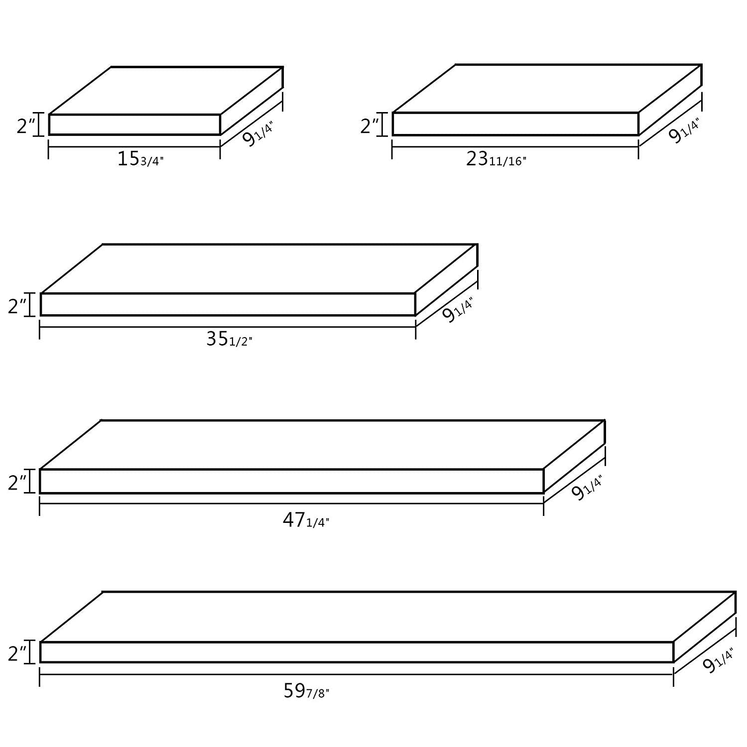 WELLAND New Chicago Floating Shelves Wall Mounted Shelf Display, 47.5