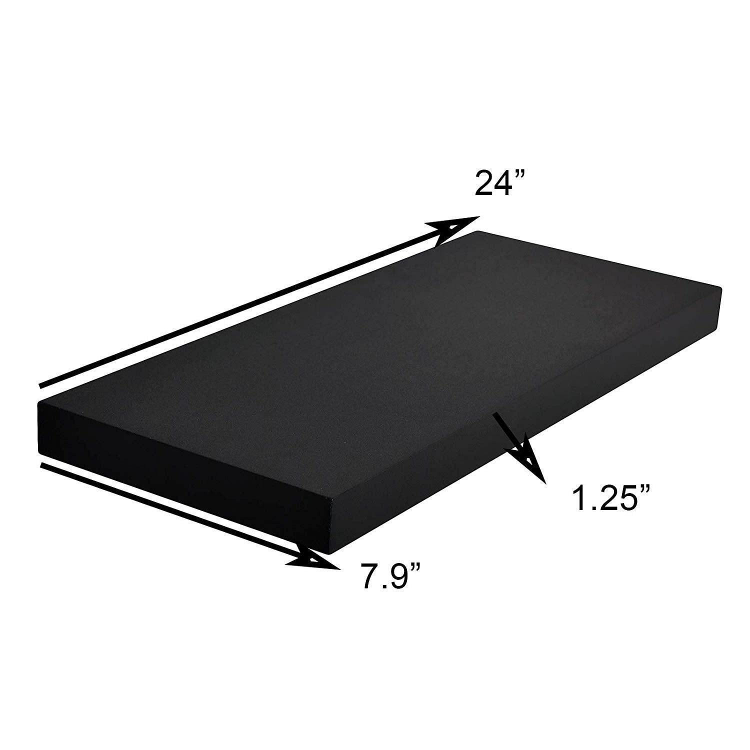 WELLAND Simons Floating Shelf Wood Modern Wall Mounted Display Shelves, Set of 2, 24