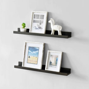 WELLAND Vista Photo Ledge Floating Shelves Picture Ledge Wall Mounted Shelf Display, Set of 2, 24"L x 3.5"D x 2"T, White/Espresso