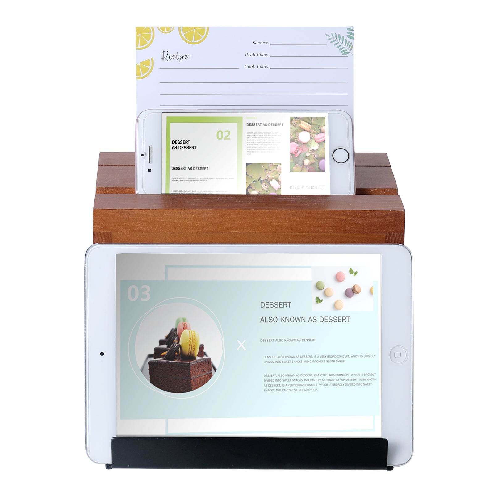 WELLAND Wood Recipe Box with 4 x 6 Inches Cards, Phone Slot on The Top -  Welland Store