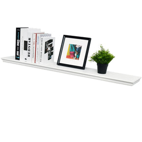 WELLAND Dover Floating Wall Shelf Storage Wall Mounted Shelves Display, 48"L x 8"D x 1.5"H, White/Espresso