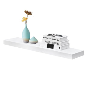 WELLAND  Floating Shelves Wood Modern Display Shelves Wall Mounted Shelves, 36"L x 9.25"W x 2"H, White/Black/Espresso