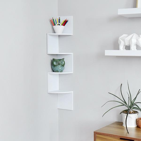Zig zag sales corner shelf