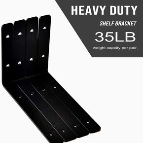 WELLAND L Shelf Bracket for DIY Open Multiple Sizes Wall Floating Shelving Heavy Duty Metal Shelf Support, 6" x 4" Max Load: 35lb/15KG, Pack of 4