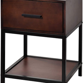 WELLAND Mid-Century Single Solid Wood Nightstand Side Table End Table Coffee Table with Drawer, 15.7"L x 15.7"W x 22"H
