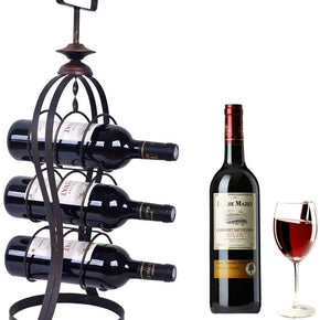 WELLAND Floor Stand Wine Racks Storage Cabinets, Pub Bar Tabletop liquor holder Holds 3 Bottles