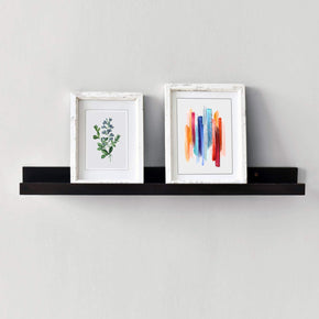 WELLAND Vista Photo Ledge Floating Shelves Picture Ledge Wall Mounted Shelf Display, 24"L x 3.5"D x 2"T, White/Espresso