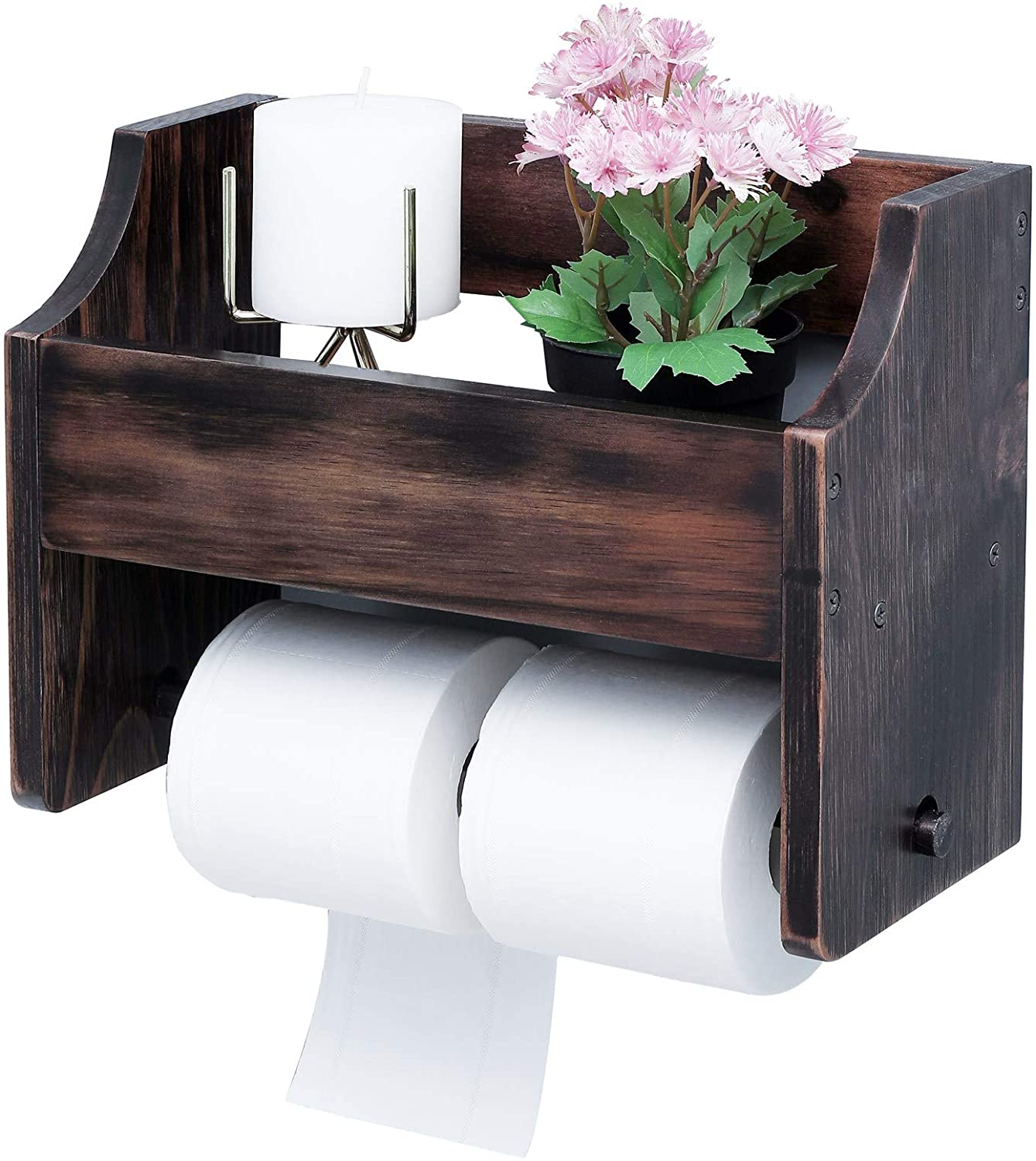 Holder for Toilet Paper Large Wall-Mounted Paper Roll Holder With Storage  Tray