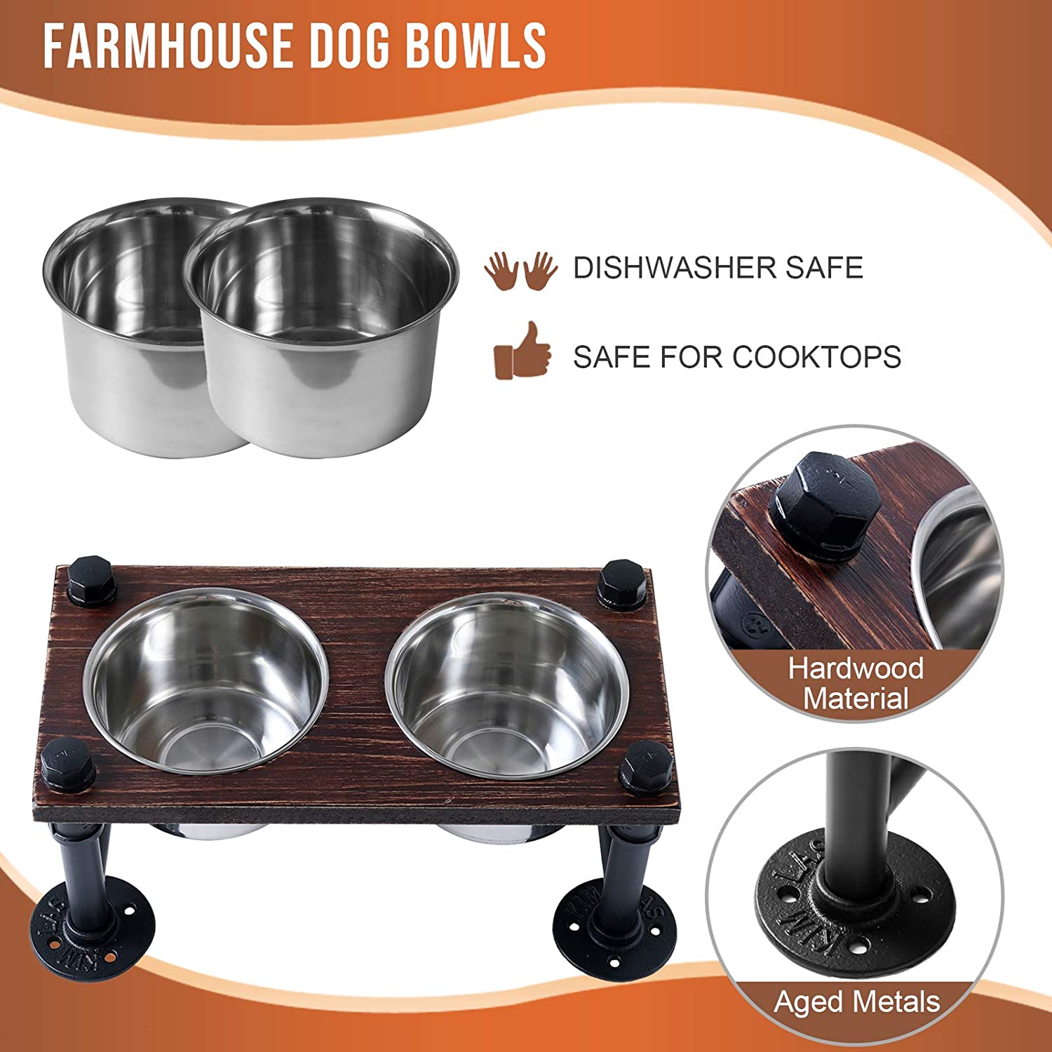 Halifax North America Elevated Dog Bowls Raised Pet Feeder with 2 Stainless Steel Bowls Adjustable Dog Bowl Platform for Small | Mathis Home