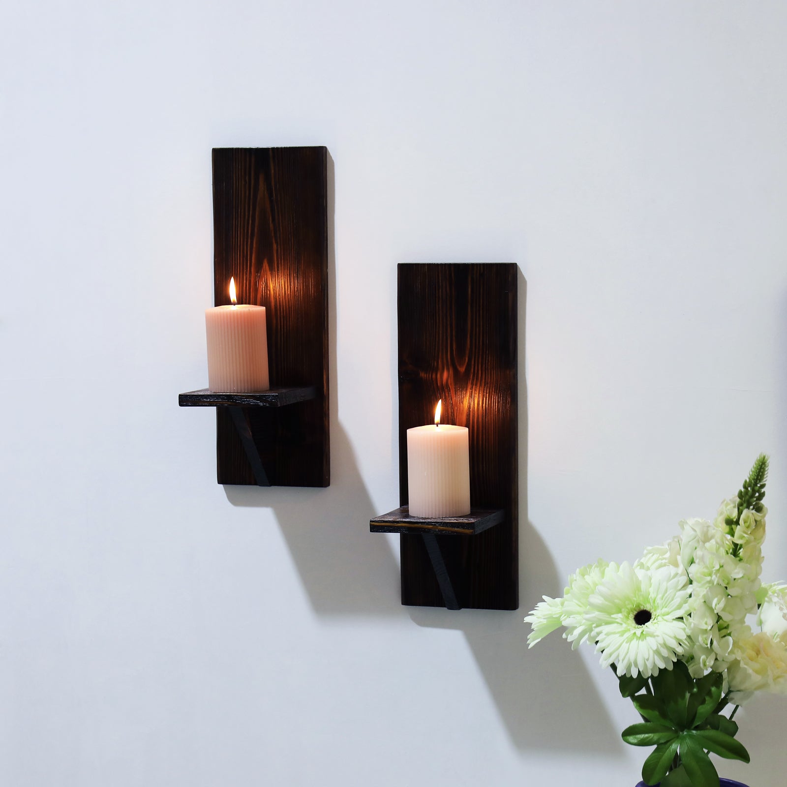 Xmarks Rustic Candle Holders Wall Decor Farmhouse Candle Sconces Wood Decorative  Wall Art - Walmart.com